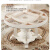 宫鼎大理石餐桌椅组合现代简约奶油风实木餐台岩板圆形电磁炉火锅桌 1.2米1桌6椅