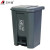 艾科堡 脚踏垃圾桶100升带盖灰色其他垃圾 垃圾收纳分类大桶脚踩塑料垃圾箱AKB-LJT-0100