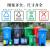 大号平口垃圾分类垃圾袋一次性可降解加大社区物业四色厨余塑料 红色有害垃圾100X120 50只
