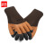 者也（ZYE）发泡手套防滑透气浸胶工作手套 加强涂指 棕咖色 24双
