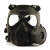 仿真防毒面具道具儿童游戏战术装备头盔道具模型水弹面罩 M04#单滤罐黑（透明镜片）