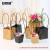 安赛瑞 牛皮纸手提袋 包装插花鲜花袋礼品盒 10个装 长方形黑色 240843