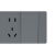 贵派（goldp）10A一开单控带十孔灰色118型(中)插座 贵雅A7S-118灰色系列墙壁暗装插座