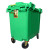 简厚 大号环卫垃圾桶垃圾车带盖挂车小区医疗市政垃圾分类大垃圾桶 绿色金属柄660L