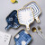 川岛屋青禾芝士焗饭烤盘陶瓷烤箱用烘焙盘子创意家用带手柄的餐具 单柄烤盘(蓝线)