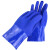 海斯迪克 pvc浸塑劳保手套防护手套加厚磨砂 防水耐油长27cm HK-5019 蓝色5双
