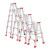 穆运 彩色铝合金人字梯加厚折叠梯子双侧梯工程梯 装修脚架梯1.5米米高红加厚加固款