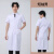 白大褂医师服男女款大衣长袖实验服护士服夏季短袖工作服 长袖收腰女 纽扣厚款 XS