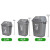 阿斯卡利 垃圾桶大号商用摇盖厨房餐饮学校物业果皮箱办公室厕所用翻盖垃圾箱 58L灰色-无盖【加厚款】