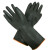 海斯迪克 耐弱酸碱橡胶手套 防水胶皮劳保手套黑色长35cm 10双