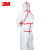 3M 4565白色带帽红色胶条连体防护服 防尘液态化学品喷洒实验室工业清洁作业 XL