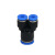 气管塑料快速插接头Y型三通变径PNY10-8/6-4/8-6/12-8 PW12-10 蓝色PNY8-4
