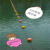 定制高强度塑料浮球ABS双耳加筋圆型航道设施警示水上划赛道渔网浮标 直径25cm光面穿心球白色(红白)