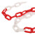 聚远 JUYUAN 塑料红白链条反光警示柱隔离链安全防护链 3米x10条（30米）