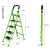 梯子折叠梯加厚人字梯移动楼梯爬梯伸缩扶梯四五六步步高 加宽加厚D型管 5步梯绿色