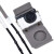 通用新款索尼VLOG微单ZV1专用皮套 复古保护套相机包配肩带底座 白色+肩带+钢化膜