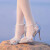 瑞央设计感小众主婚纱水晶婚鞋新款绿野仙踪高跟鞋女18岁成人礼水晶鞋 银色 8cm 37