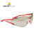 代尔塔 时尚型全贴面弧形整片式防护眼镜 10个装 防雾防刮擦防冲击 安全骑车眼镜101126 红色