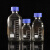 企业分装试剂学校实验室方便携带透明耐用易清洗刻度清晰方形瓶刻度瓶蓝盖玻璃瓶螺口瓶 250ml