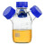 螺口三口/四口流动相液瓶储液瓶废液瓶蓝盖丝口玻璃多口试剂瓶实验室HPLC液相色谱流 GL45硅胶垫片