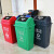 简厚 新款分类摇盖垃圾桶商用物业室内外塑料大号垃圾箱垃圾桶 红色60L