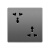 定制通用多功能六孔插座墙壁两个双三插排灰色错位6孔插座ge 灰色一开六孔【双10A]