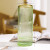 泰西丝欧式简约玻璃花瓶透明圆柱水培花卉富贵竹插花瓶摆件 XZ1025竖条纹草绿色未切口描金