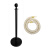 月桐（yuetong）圆球黑色礼宾杆含麻绳 YT-D0417 含黑色杆+金钩米色麻绳 950×320×51mm 1套