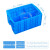 塑料分格周转箱带盖六格零件盒螺丝工具分类分隔收纳箱配盖胶箱 蓝色+DW3612+四格箱