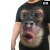 3D个性立体搞笑猩猩猴子动物短袖男滑稽大码胖子T恤印花恶搞衣服P 猩猩 S[适合90-105斤穿]