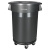大号圆形垃圾桶 加厚带轮子有盖塑料环卫户外环保垃圾箱储物餐饮 白云圆形垃圾桶120L不带底座深