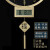 凯琴 现代简约挂钟黄铜时钟高档钟表家用时钟现代格栅背景墙日历时钟 全铜带日历-贝壳透明表盘 35cm 自动对时电波机芯（保10年）