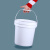 闲遇 工业级塑料桶带盖密封桶塑胶桶涂料桶油墨桶 10L白色铁提手不带盖