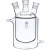 三口夹套反应瓶(平底)高硼硅玻璃夹套反应瓶三口反应瓶双层反应釜 1000ml/24*24*24