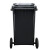 益美得 上海款干湿分离分类垃圾桶大号环卫带轮垃圾箱 100L黑色（干垃圾）
