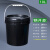HKNA加厚级塑料桶大口水桶广口密封桶10/20/25L升千克kg 10L黑色带盖