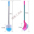 创意长柄马桶刷套装浴室洗厕所刷卫生间不锈钢清洁刷洁厕刷刷 方+圆【2个装】