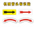 机械设备安全警示标贴标示贴纸标签不干胶方向箭头旋转方向标识 3.2X10厘米黄色左转一份30张 3.2x10cm