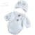 兹仕猫新生儿摄影兔子服装百天宝宝拍照主题衣服影楼道具婴儿创意月子照 白色衣服帽子+粉月亮星星+粉毯子 60-70cm(3-6个月)