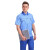 久瑞 JSF135 棉质短袖工作服 夏季薄款耐磨耐穿工装劳保服 浅蓝色尖领+裤子 S 