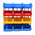 货架斜口分类零件盒组合式物料盒元件盒塑料盒螺丝盒工具箱收纳盒 Q3号蓝 350x200x150