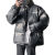 哥诺顿（GENUODUN）机车风皮衣棉衣男2020冬季面包服宽松帅气国潮保暖加厚棉服外套潮 黑色 XL（116-130斤）