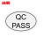 冰禹 BYlj-222 圆形合格证封口贴 （1000个）包装合格检测标签贴 QC PASS透明 30*20mm