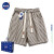 NASA LIKE官方潮流美式复古条纹短裤男女夏季潮流休闲简约运动抽绳五分裤子 NASA联名-哑光黑 M（推荐120-145斤）