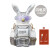 创意闪电兔太空塑料水杯吸管杯高颜值儿童tritan大容量可爱杯子 闪电兔-灰色含杯刷+吸管刷 100L 0个 1100ML