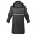 久臻 YSF244 防风防水风衣式雨衣 耐磨舒适透气劳保雨衣 黑色(布内里) 2XL 