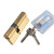 适用防盗门锁芯铜AB锁芯铜大门锁芯老式双面防撬铜弹子通用型 带钥匙 90偏32.5+57.5