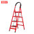 盛富永 室内人字梯子折叠踏板爬梯加厚伸缩碳钢梯 加厚红色6梯多功能人字梯承重150kg