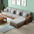 公熊沙发 实木沙发 北欧布艺沙发客厅组合小户型沙发床 客厅家具 胡桃色（灰色布套） 1+1+3+长茶几+电视柜