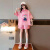 迪士尼（Disney）女童夏装套装2024新款洋气时髦夏季短袖POLO衫中大儿童运动两件套 粉色套装 170cm